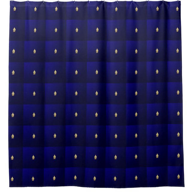 Rideaux De Douche buddha en gras en bleu (Devant)