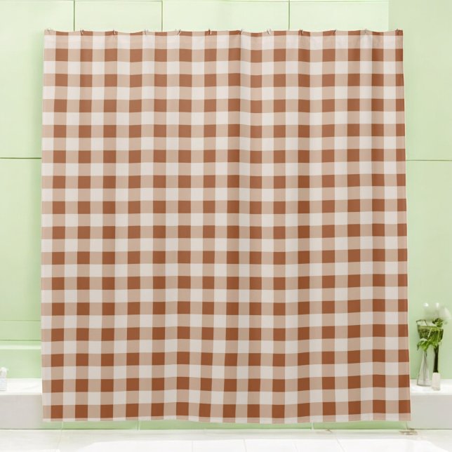 Rideaux De Douche Buffalo Brown beige Plaid Holiday (Créateur téléchargé)