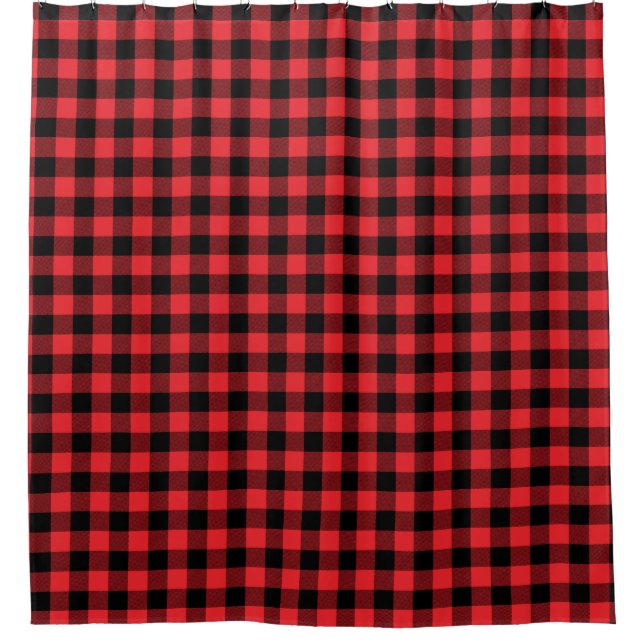 Rideaux De Douche Buffalo Plaid Red Black Check (Devant)