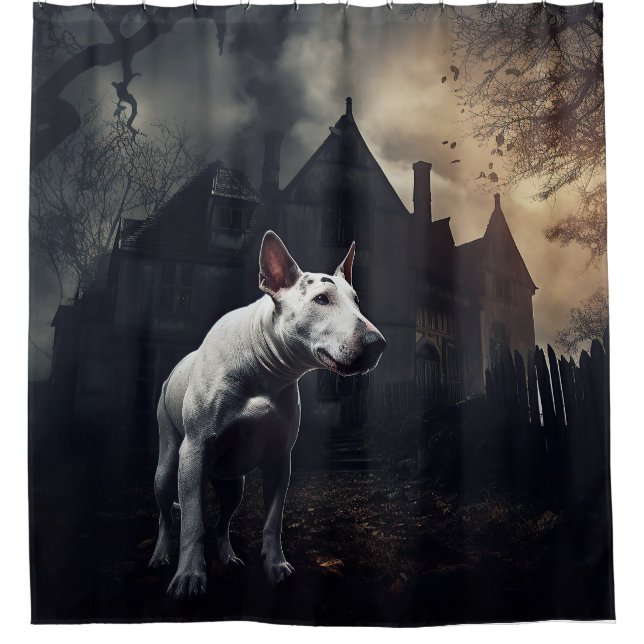Rideaux De Douche Bull Terrier Halloween Épouvantable (Devant)