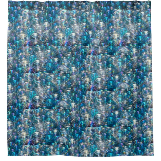 Rideaux De Douche Bulles dans la salle de bain Aqua Blue Shower Curt (Devant)