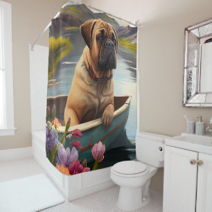 Rideaux De Douche Bullmastiff sur une pagaie : Une aventure pittores