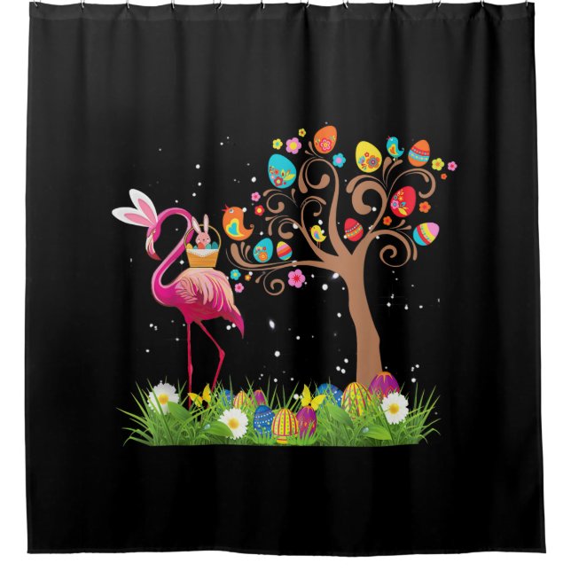 Rideaux De Douche Bunny Flamingo Easter | Cute Flamingo Lovers (Devant)