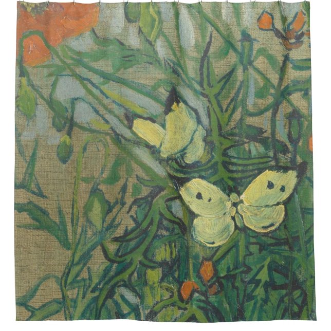Rideaux De Douche Butterflies And Poppies By Vincent Van Gogh (Devant)