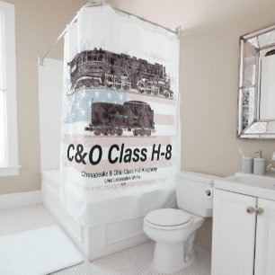 Rideaux De Douche C&O Classe H-8 Locomotive Allegheny - Drapeau amér