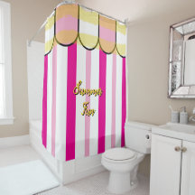 Cabana d'été rayures roses blanches jaunes