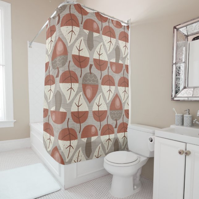 Rideaux De Douche Cabincore Autumnal Stripes (En situation)