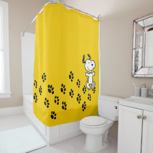 Rideaux De Douche cacahuètes Chemin de l'Empreinte de patte Snoopy