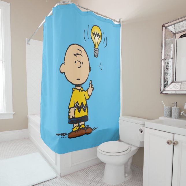 Rideaux De Douche cacahuètes | L'idée de l'ampoule de Charlie Brown (En situation)