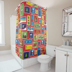 Rideaux De Douche cacahuètes Motif des timbres de Noël