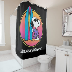 Rideaux De Douche cacahuètes Snoopy Beach Beagle