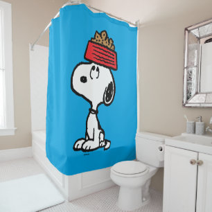 Rideaux De Douche cacahuètes Snoopy Équilibrer Son Chien Disque