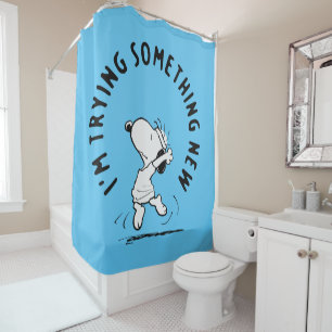 Rideaux De Douche cacahuètes   Snoopy Essayer Quelque Chose De Nouve