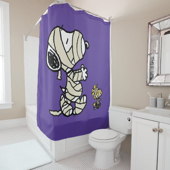 Rideaux De Douche cacahuètes | Snoopy et Woodstock Mummies (En situation)