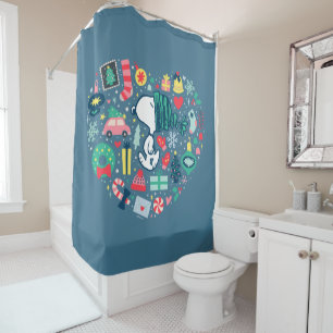 Rideaux De Douche cacahuètes Snoopy Holiday Happiness Heart