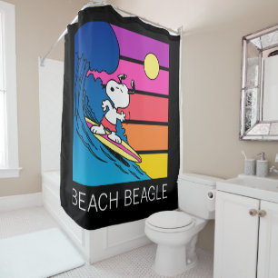 Rideaux De Douche cacahuètes Snoopy Surfing