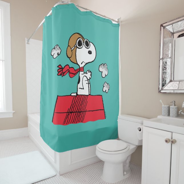 Rideaux De Douche cacahuètes | Snoopy the Flying Ace (En situation)