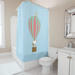 Rideaux De Douche cacahuètes   Snoopy & Woodstock Hot Air Balloon