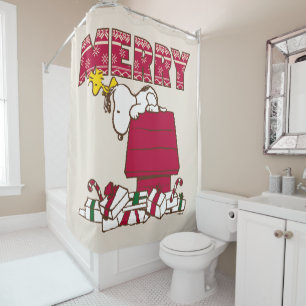 Rideaux De Douche cacahuètes   Snoopy & Woodstock Joyeux Sweat moche