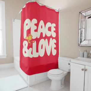 Rideaux De Douche cacahuètes Woodstock Peace & Love