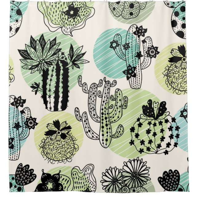 Rideaux De Douche Cactus En Floraison : Charme Sans Mains (Devant)