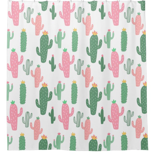 Rideaux De Douche Cactus motif salle de bain pour enfants (Devant)