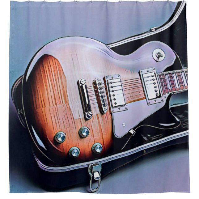 Rideaux De Douche cadeau d'anniversaire guitariste vintage (Devant)