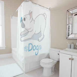 Rideaux De Douche Cadeau de chien mignon   Chien drôle avec papillon