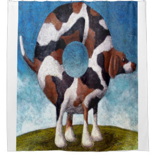 Rideaux De Douche Cadeau De Peinture Bagel-Beagle