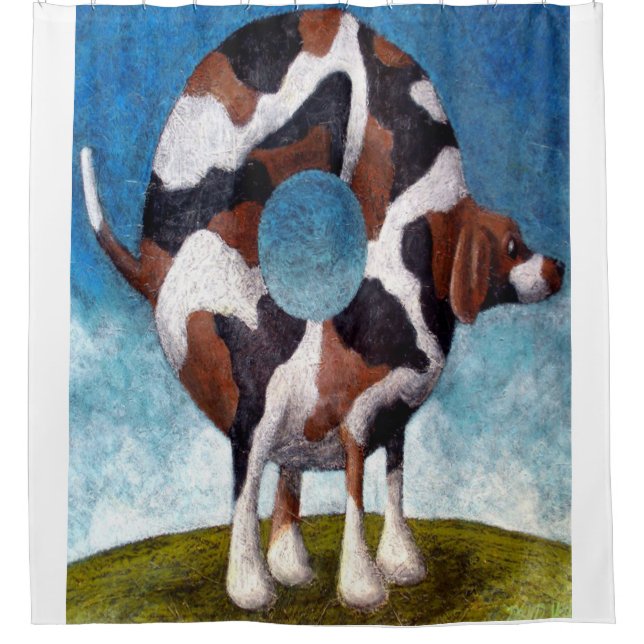 Rideaux De Douche Cadeau De Peinture Bagel-Beagle (Devant)