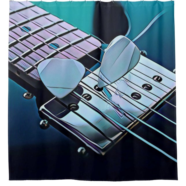 Rideaux De Douche cadeau guitariste cool (Devant)