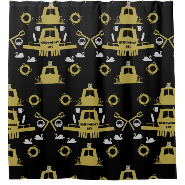 Rideaux De Douche Cadeaux British Narrowboat (Devant)