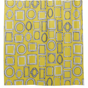 Rideaux De Douche cadre d'image jaune