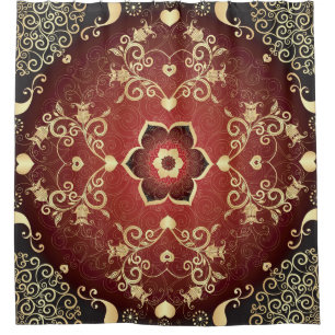 Rideaux De Douche Cadre rond Valentine violet or