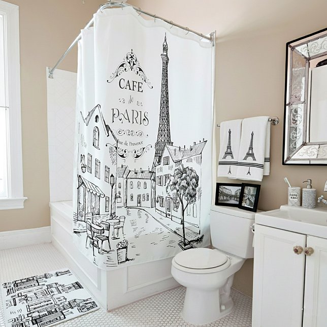 Rideaux De Douche Café Paris (Créateur téléchargé)