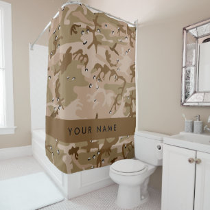 Rideaux De Douche Cailloux de camouflage du désert, Votre nom, Perso