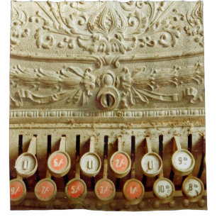 Rideaux De Douche caisse vintage, couverte de poussière et de toile