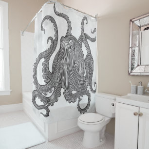 Rideaux De Douche Calmar géant vintage TOMBÉ VOUS CHANGER DE COULEUR