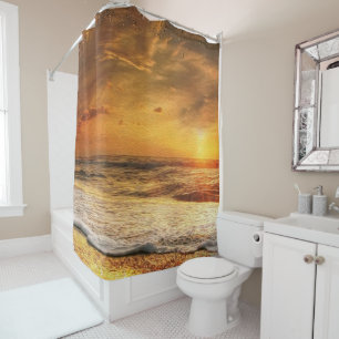 Rideaux De Douche Calme coucher de soleil Ocean Beach Waves