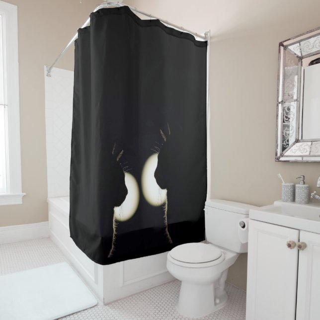 Rideaux De Douche Cambrioleurs Incroyables Chats Noirs Repérés (En situation)