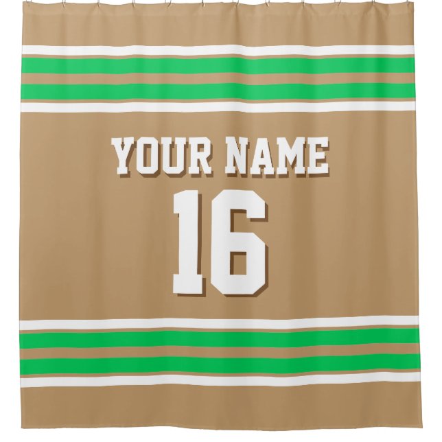 Rideaux De Douche Camel Tan Emerald Green Whirpes Sport Jersey (Devant)