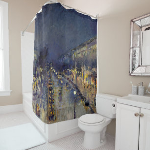 Rideaux De Douche Camille Pissarro - Boulevard Montmartre en nuit