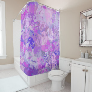 Rideaux De Douche Camo Abstrait tendance rose violet bleu