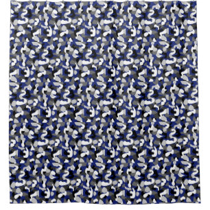RIDEAUX DE DOUCHE CAMO BLEU PROFOND
