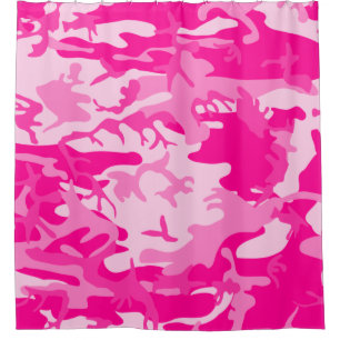 Rideaux De Douche camo camouflage rose chaud