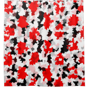 Rideaux De Douche Camo noir rouge noir noir Conception abstraite