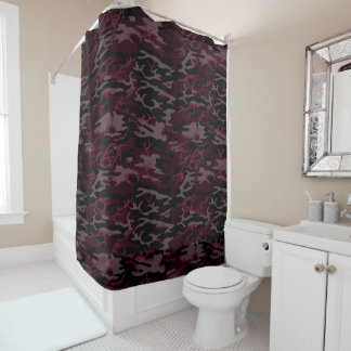 Rideaux De Douche Camo rouge foncé