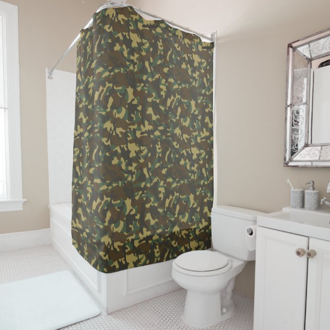 Rideaux De Douche Camouflage de forêt  (En situation)