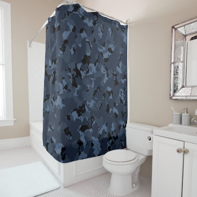 Rideaux De Douche Camouflage de minuit (En situation)