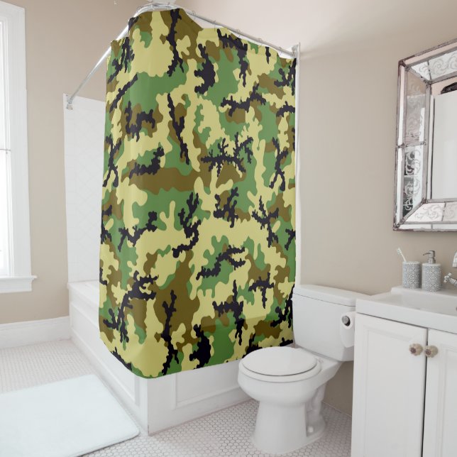 Rideaux De Douche Camouflage des bois (En situation)